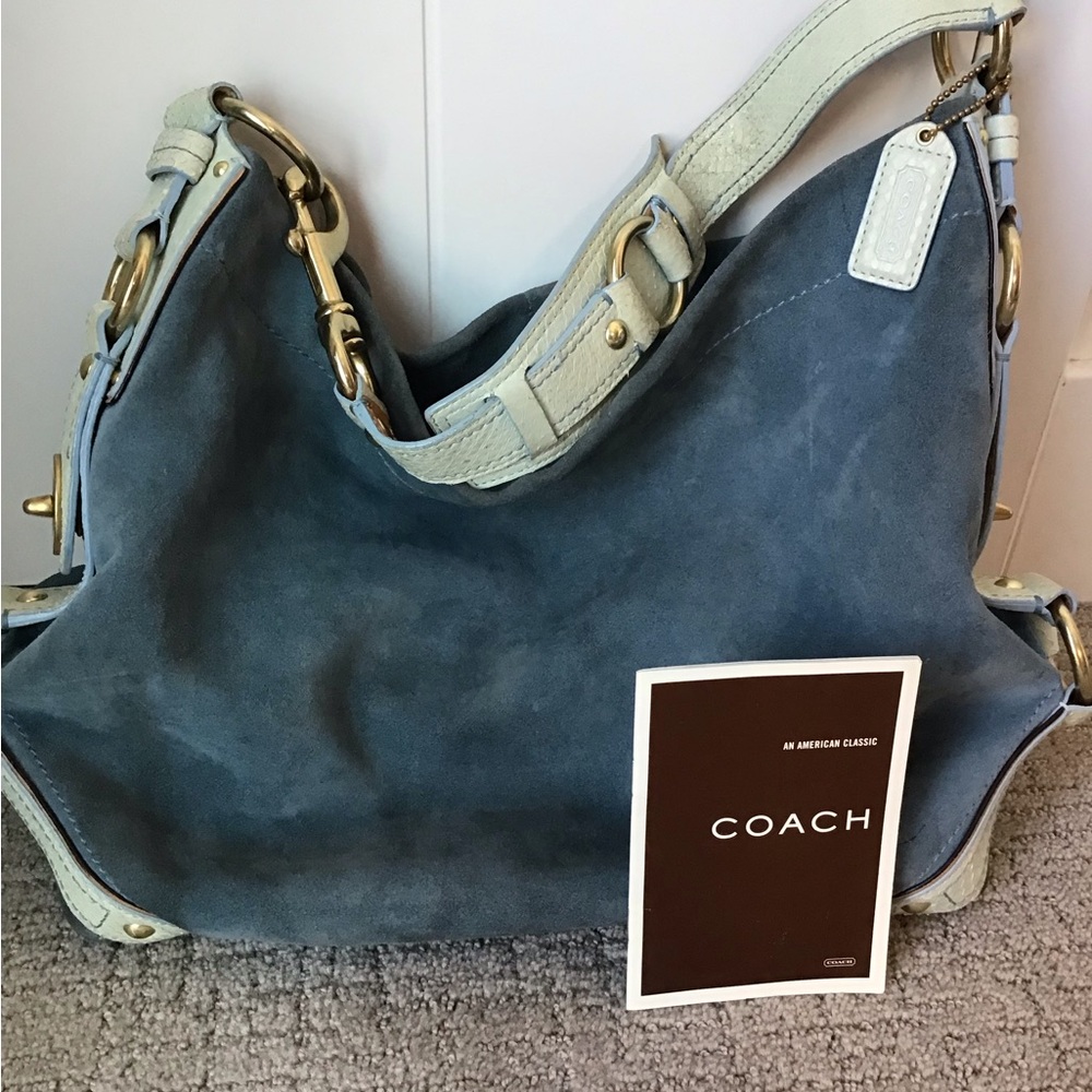 COACH suede leather shoulder bag